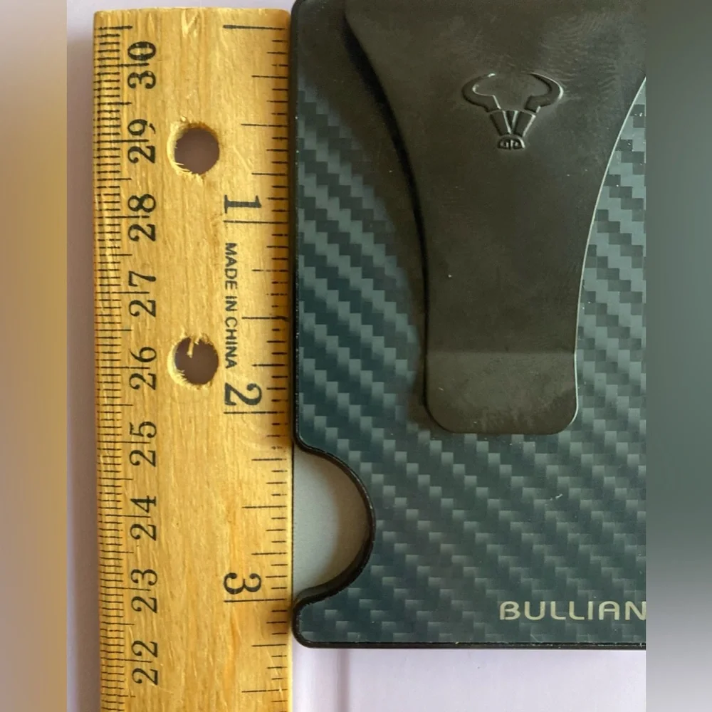 NWT Men’s Bulliant RFID Blocking Carbon Fiber Slim Wallet W/Money Clip